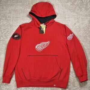 Majestic- NHL Red Wings Stitched Pullover Hockey Hoodie Sweatshirt Men's Medium